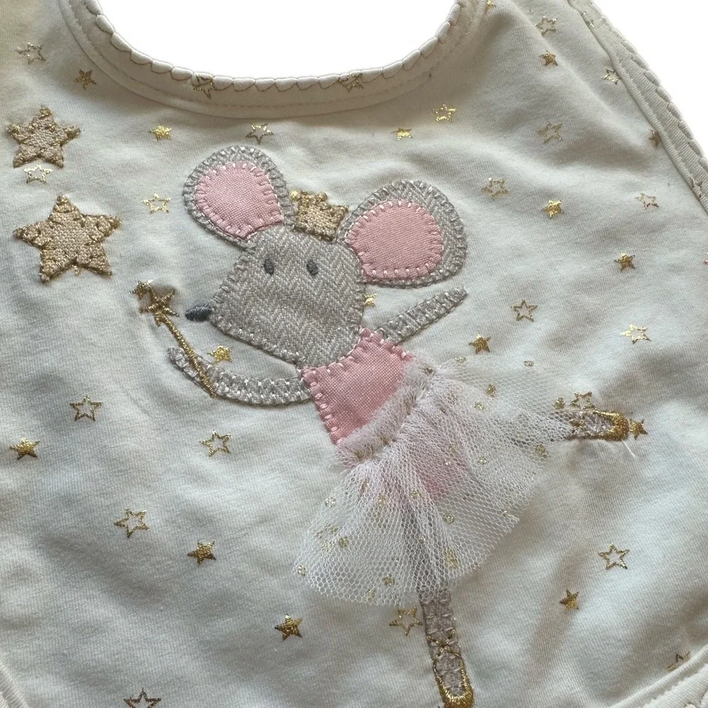 Mix brand Bib Set Kids One Size Pink Green Excellent Ballerina Mouse Gingham 3pk